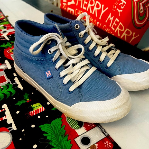 DC Shoes Youth Sz 7 Evan Hi TX Sneakers Lace Up ADGS300055 Blue Canvas High Top - Picture 1 of 6